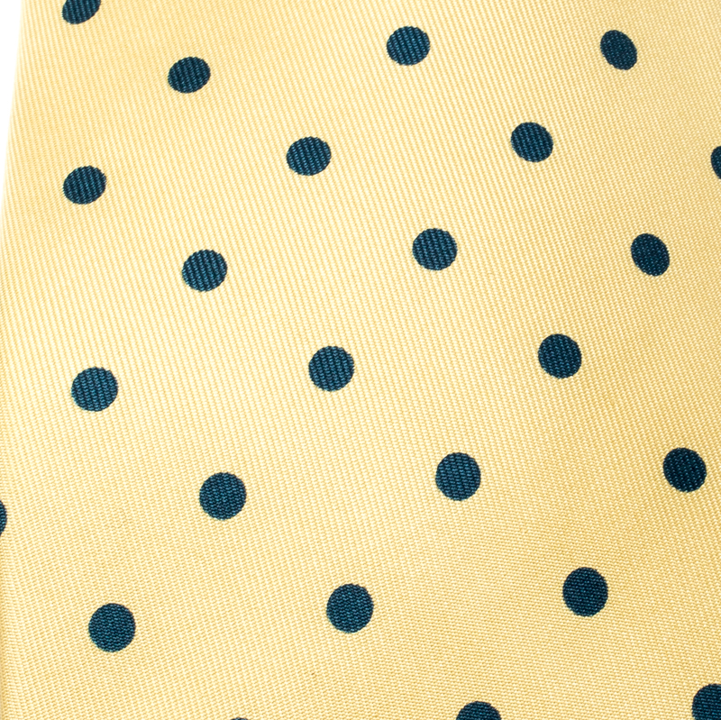 

Hermes Yellow Polka Dot Print Silk Twill Tie