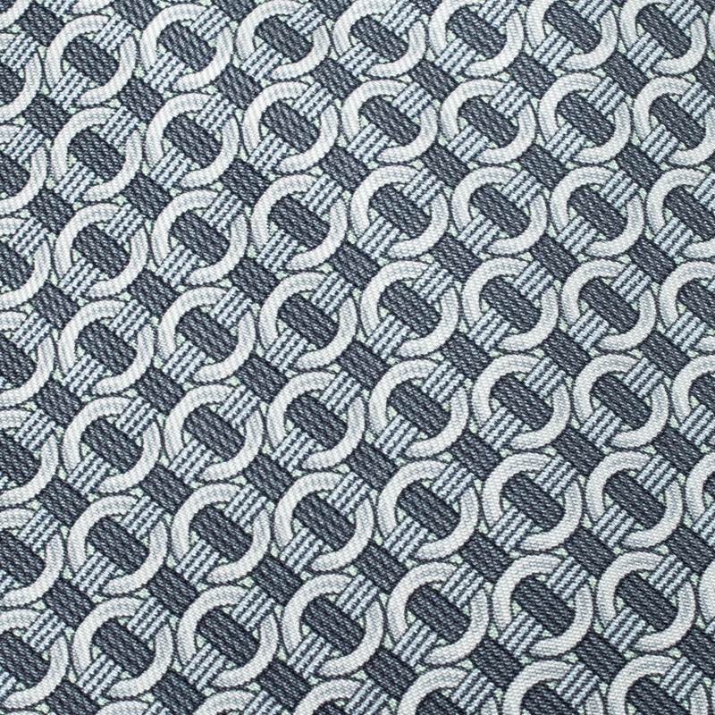 

Hermes Grey Ring Print Silk Tie