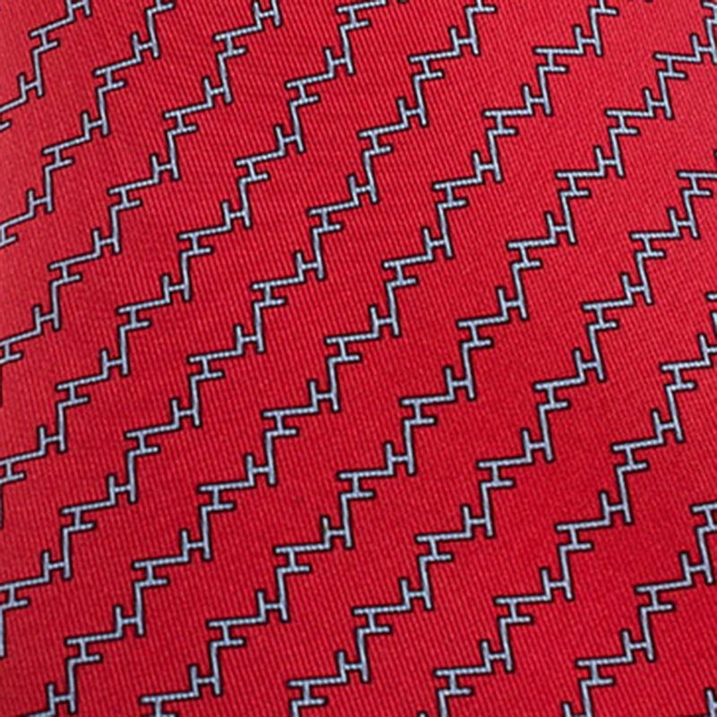 

Hermès Red Geometric H Print Silk Tie