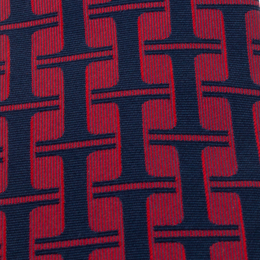 

Hermès Red and Blue H Patterned Jacquard Silk Tie