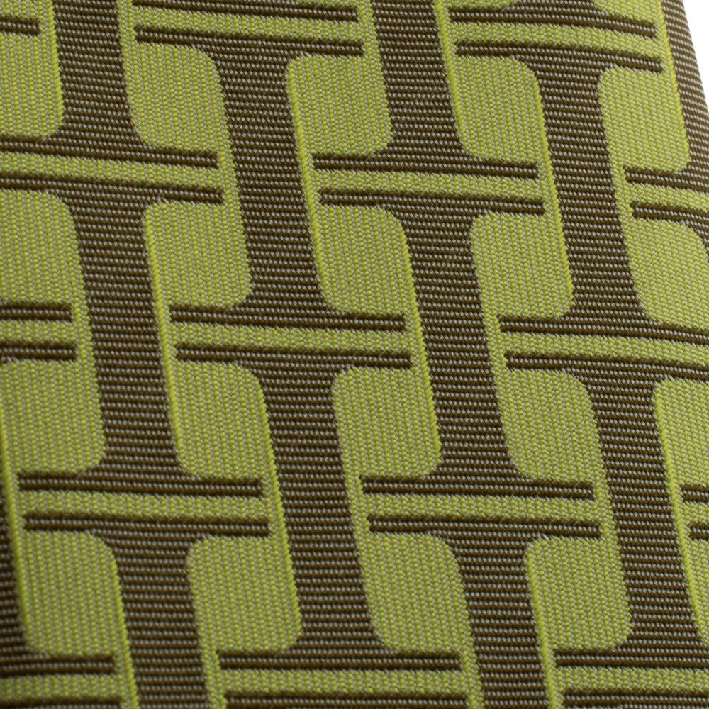 

Hermes Green H Patterned Jacquard Traditional Silk Tie