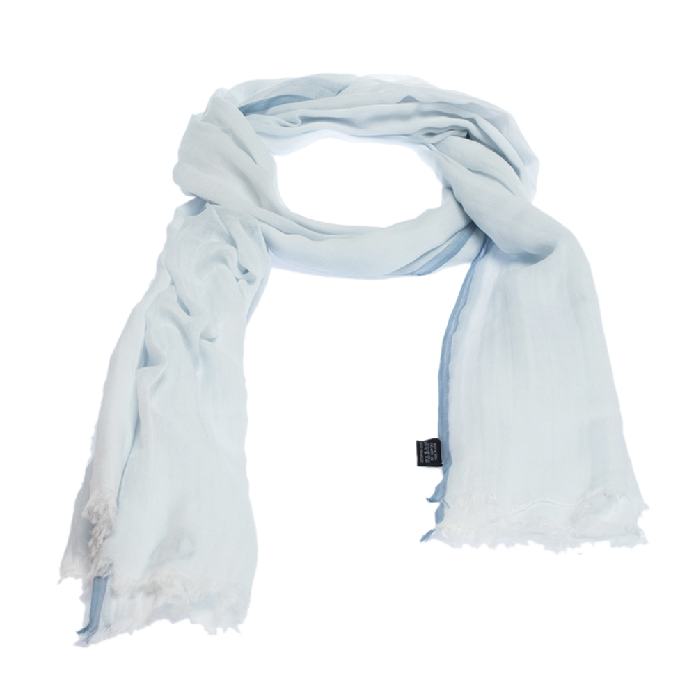 

Hermes Pale Blue Herringbone Cotton Scarf