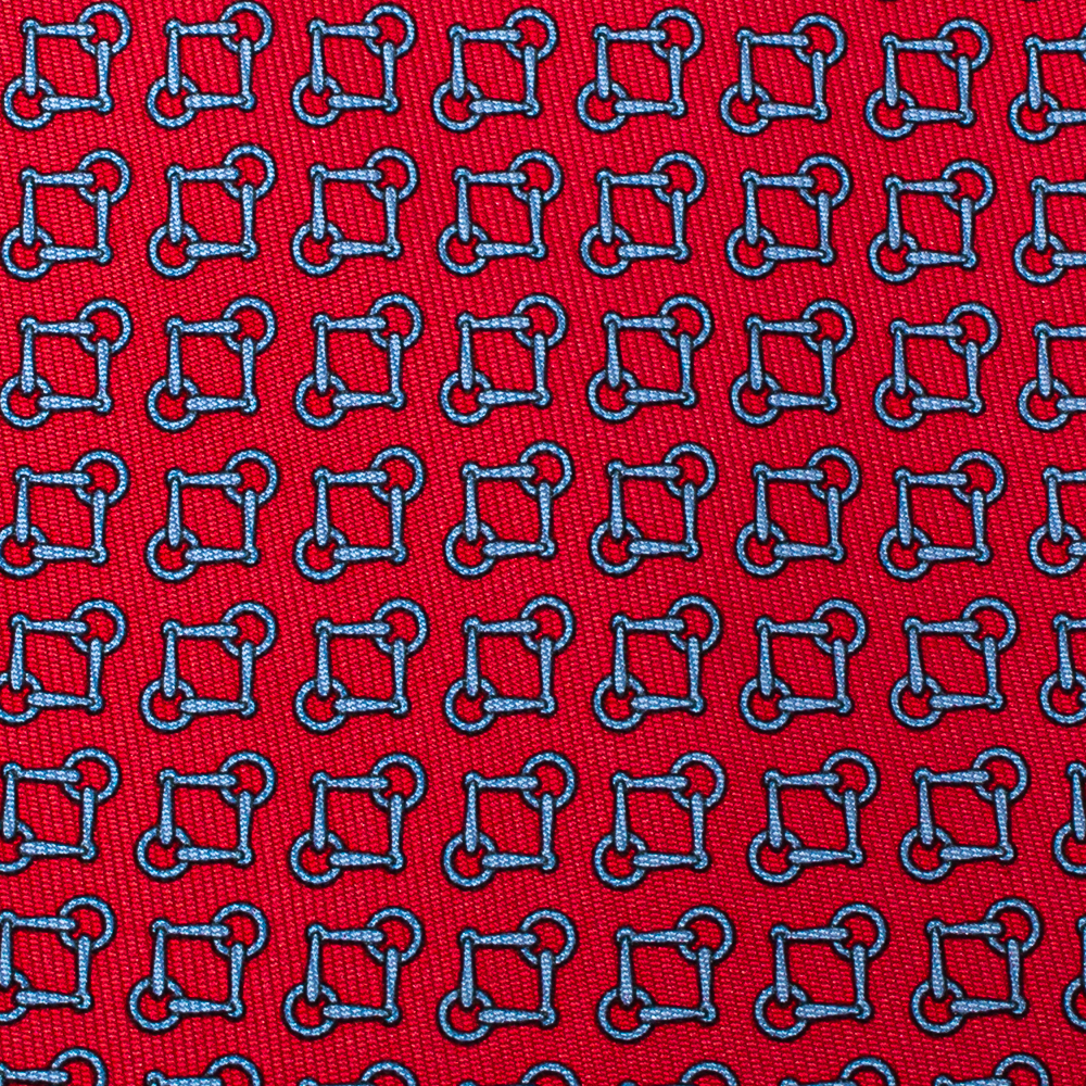 

Hermes Pink Printed Silk Classic Tie