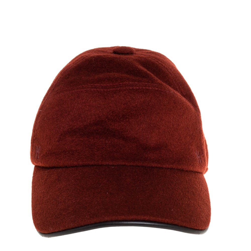 

Hermés Rustic Brown Cashmere Baseball Cap Size