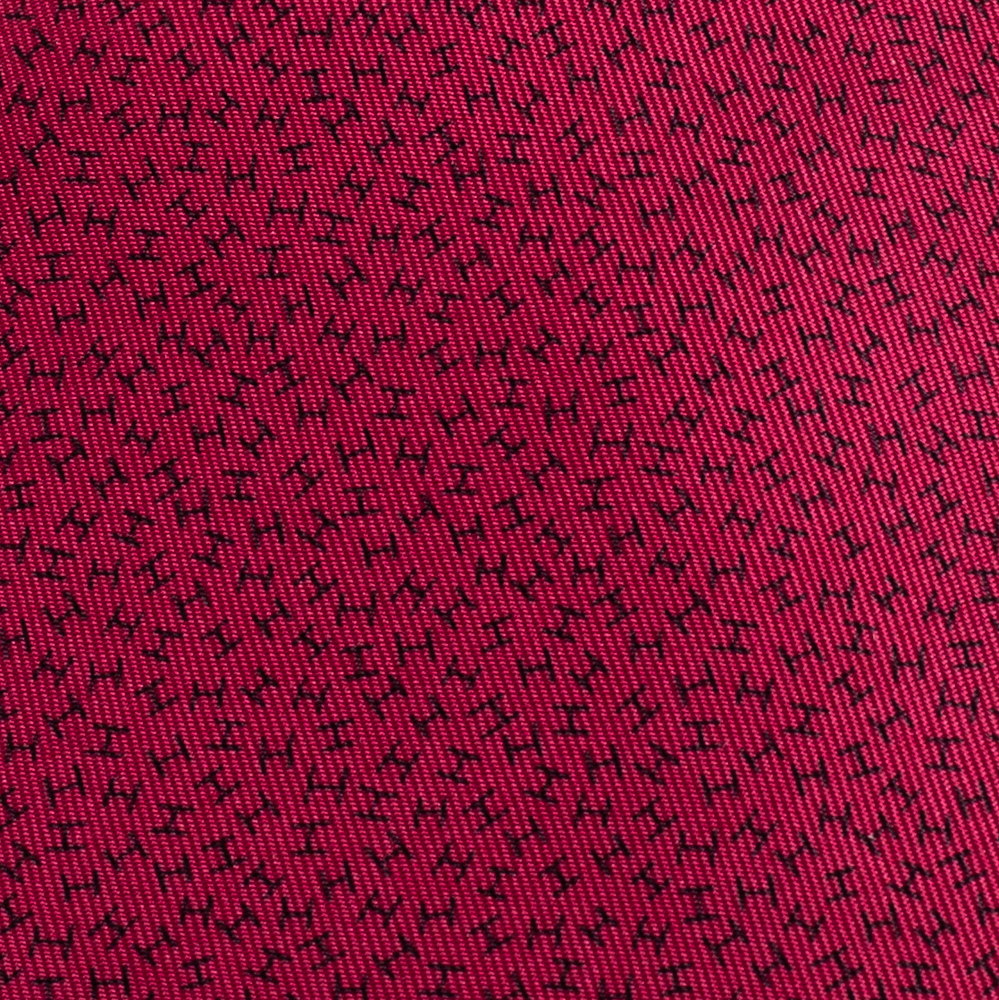 

Hermes Burgundy H Print Silk Tie