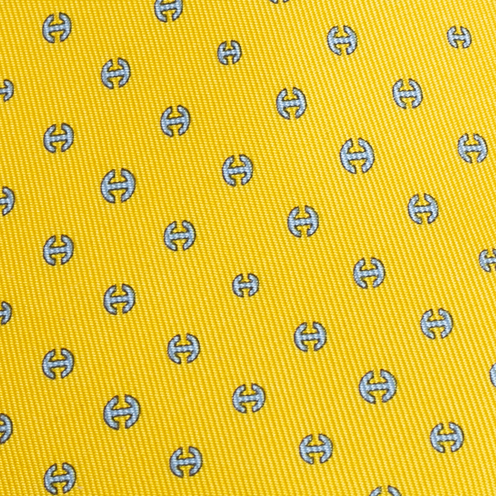 

Hermes Yellow H Tonneau Print Silk Tie