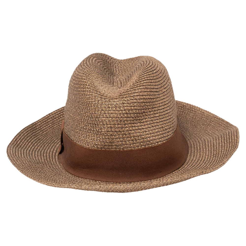 

Hermes Brown Braided Hemp Panama Hat (58)