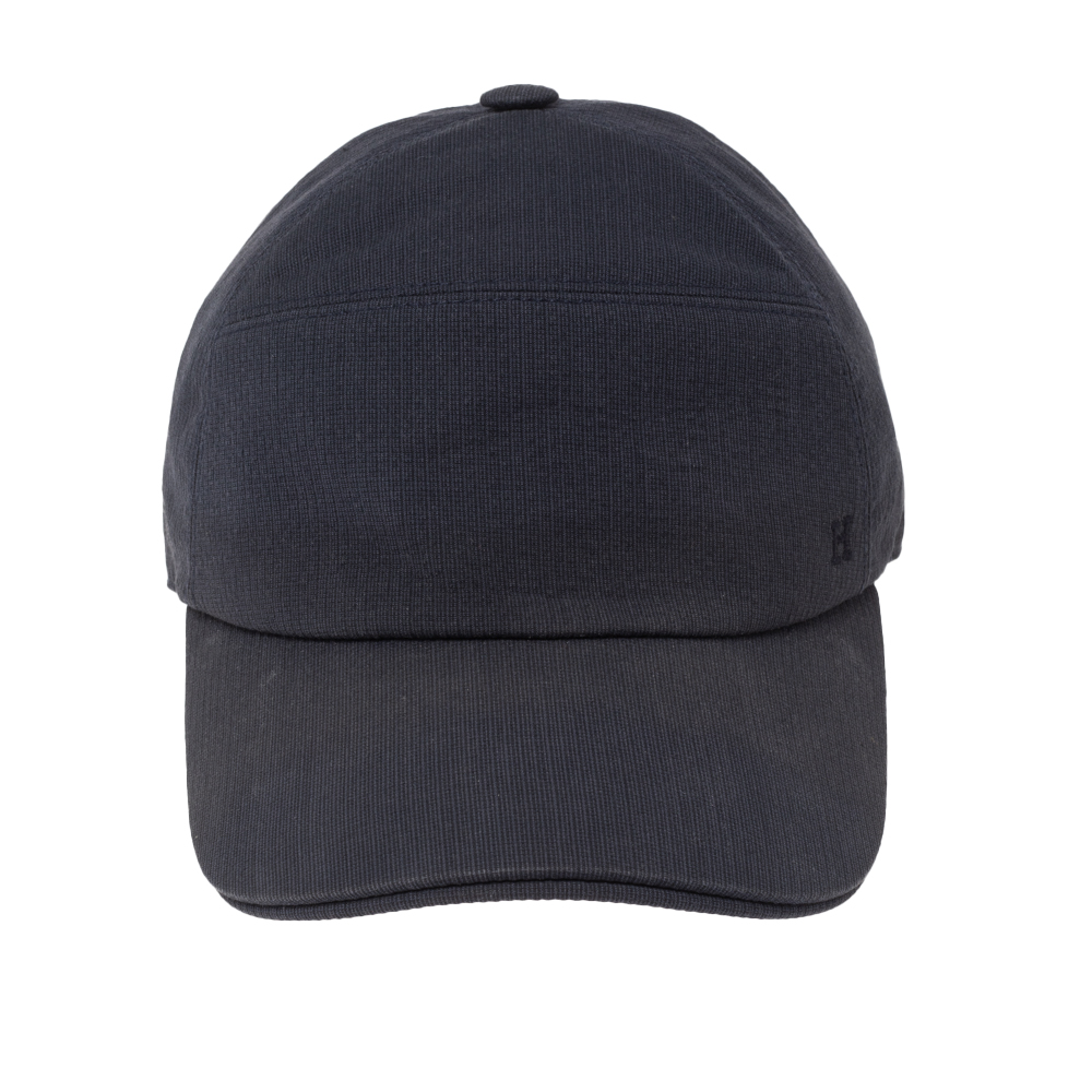 

Hermes Navy Blue Embroidered H Cotton Cap (57)