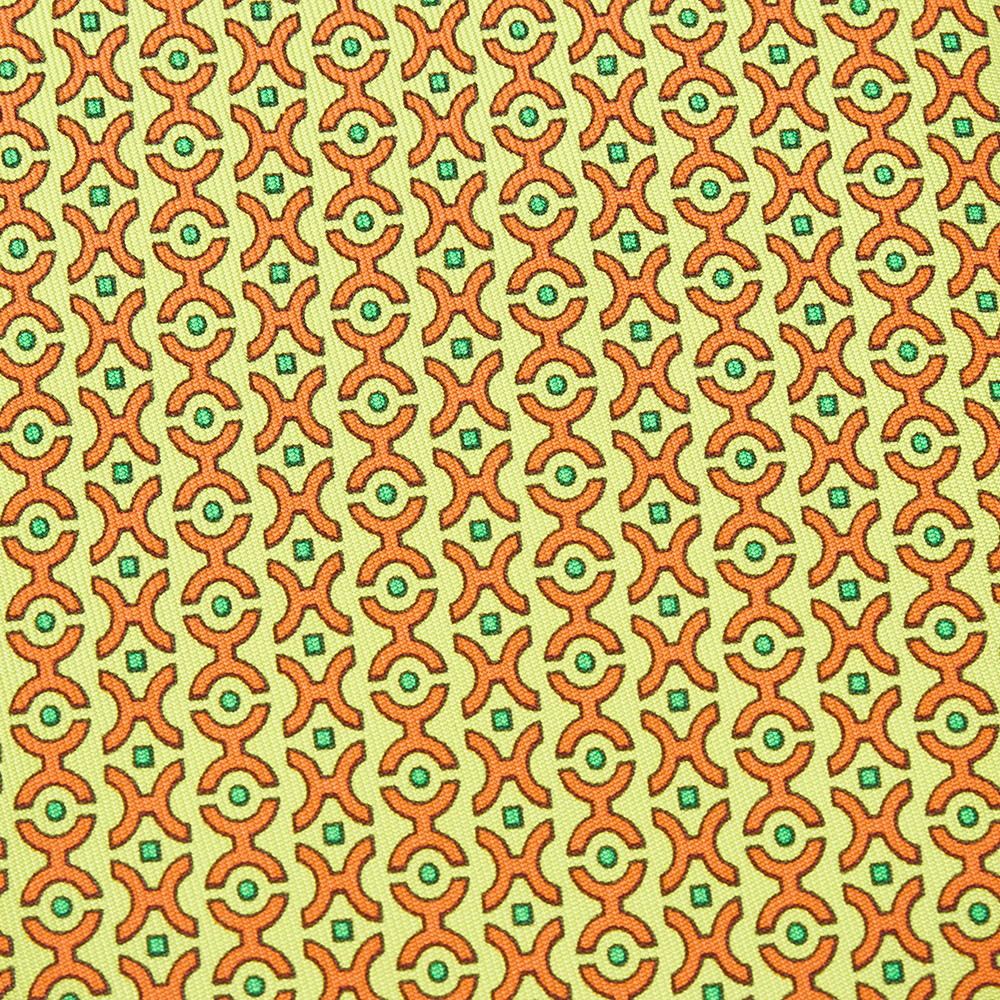 

Hermes Yellow Patterned Silk Tie