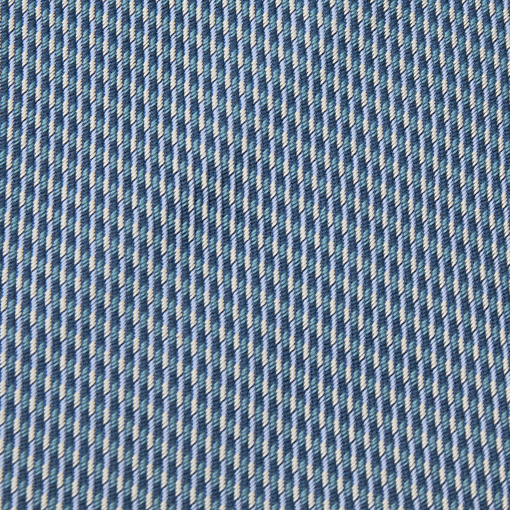 

Hermes Blue Striped Silk Jacquard Tie