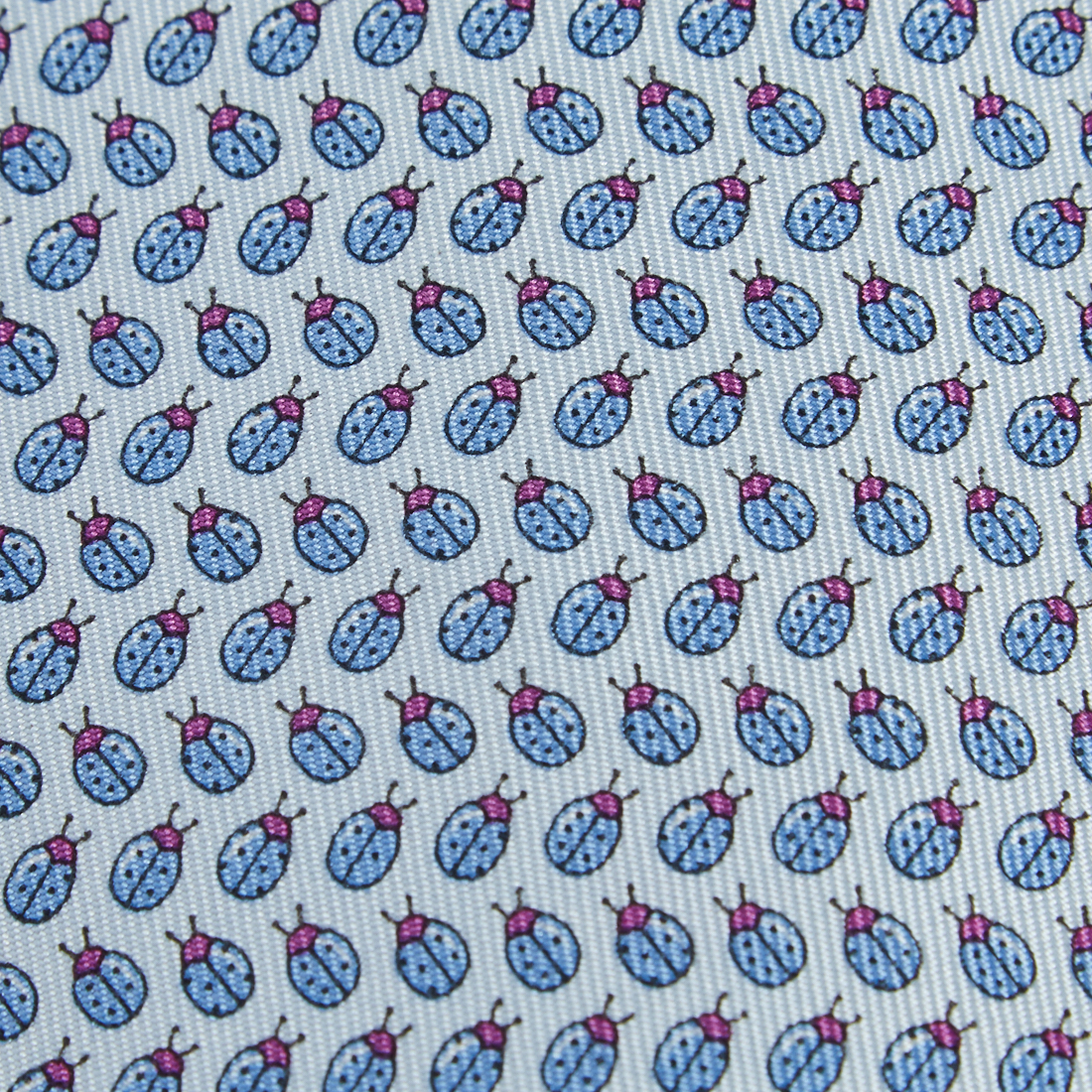 

Hermès Pale Blue Ladybug Print Silk Tie