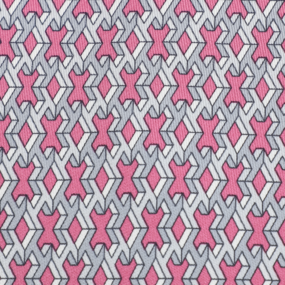 

Hermes Pink H Patterned Silk Tie