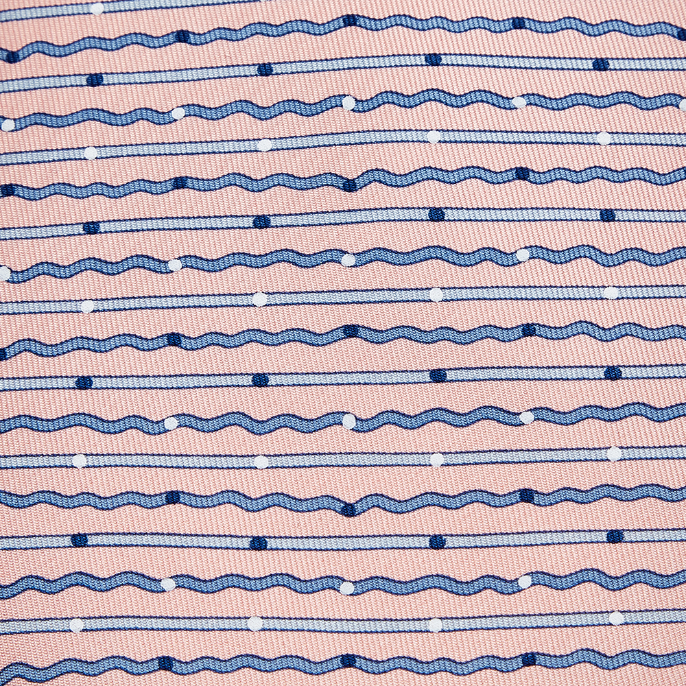 

Hermes Pink Printed Silk Tie