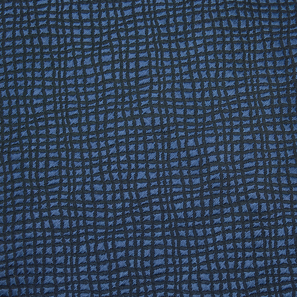 

Hermes Navy Blue Patterned Silk Jacquard Tie