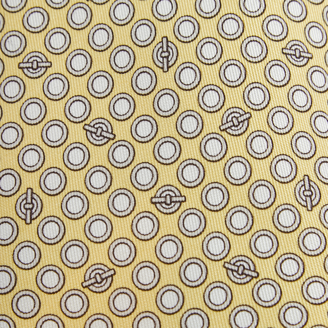 

Hermes Yellow Geometric Printed Silk Tie