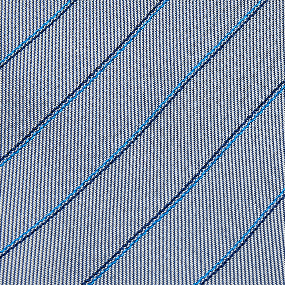 

Hermes Bluish Grey Striped Silk Jacquard Tie