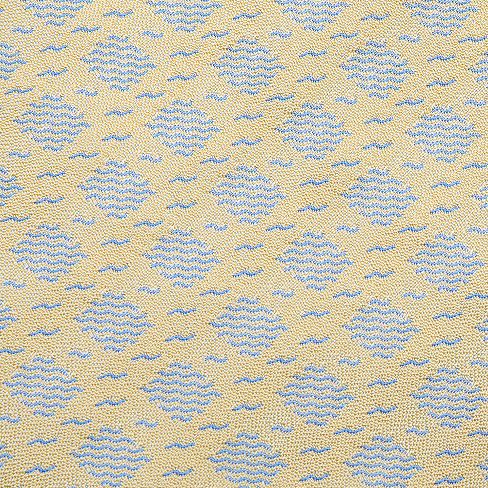 

Hermes yellow Wave Pattern Silk Jacquard Tie