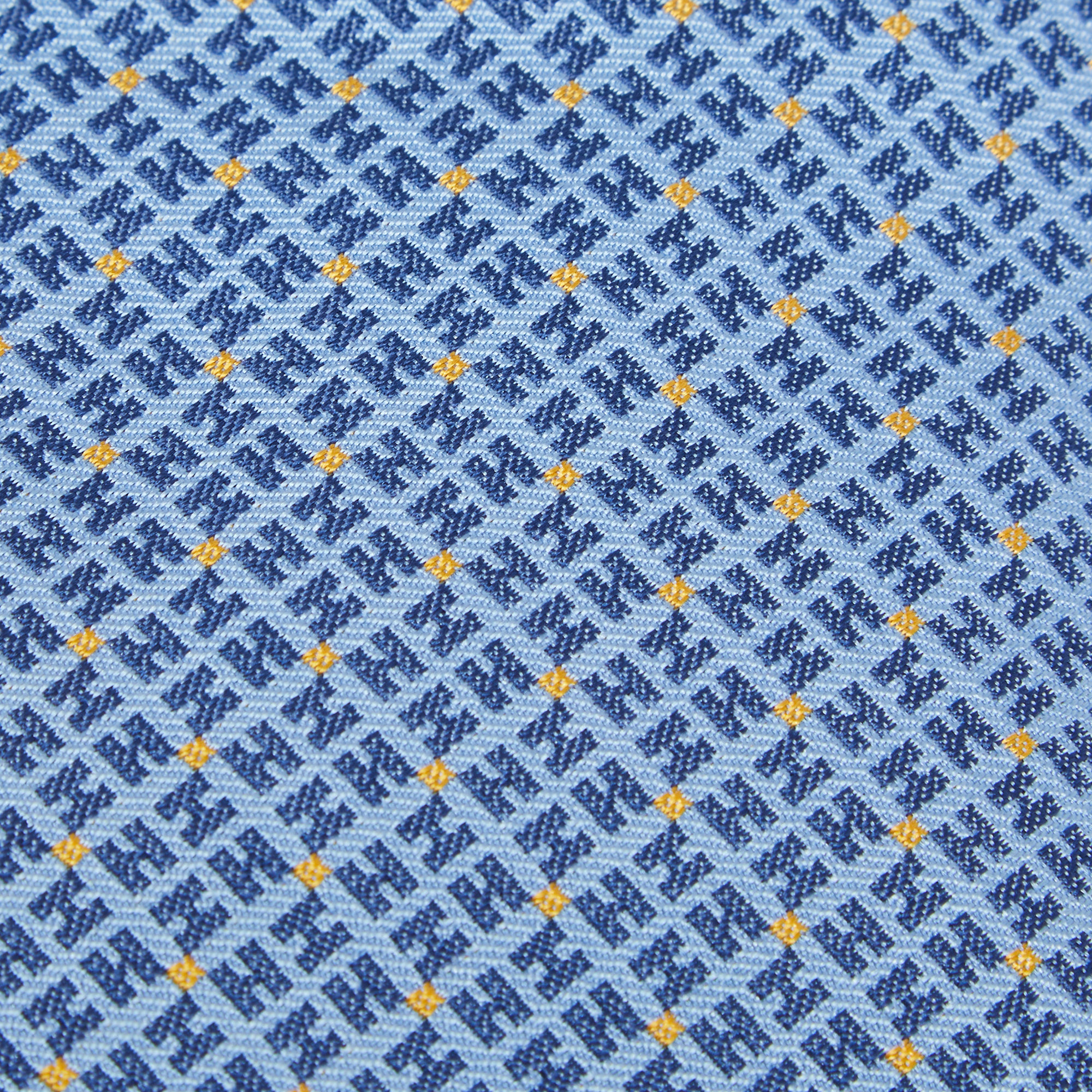 

Hermès Blue H Motif Jacquard Silk Tie