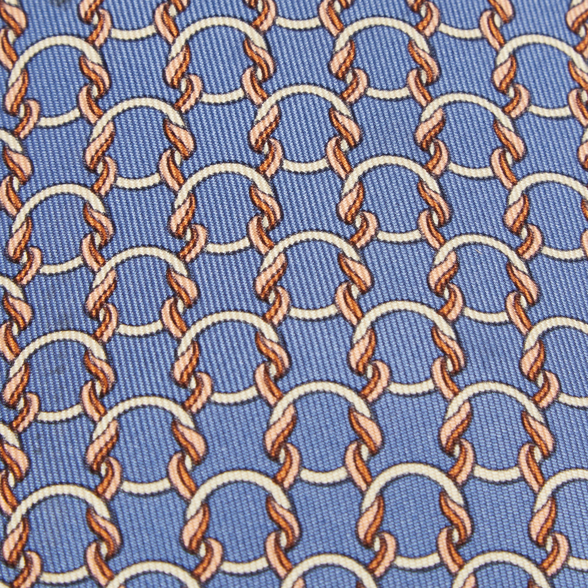 

Hermes Blue Interlock Patterned Silk Traditional Tie