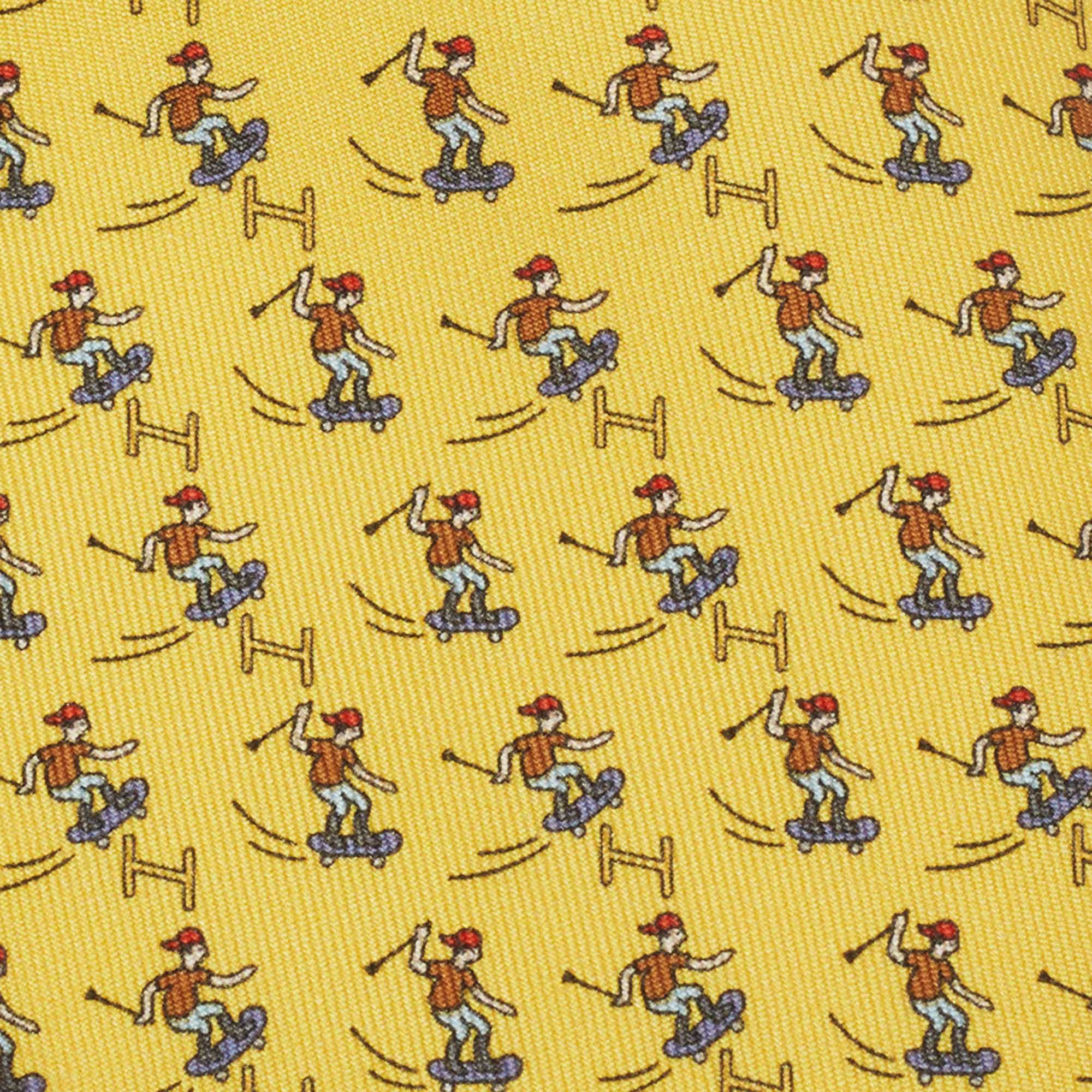 

Hermès Yellow Skate Print Silk Tie