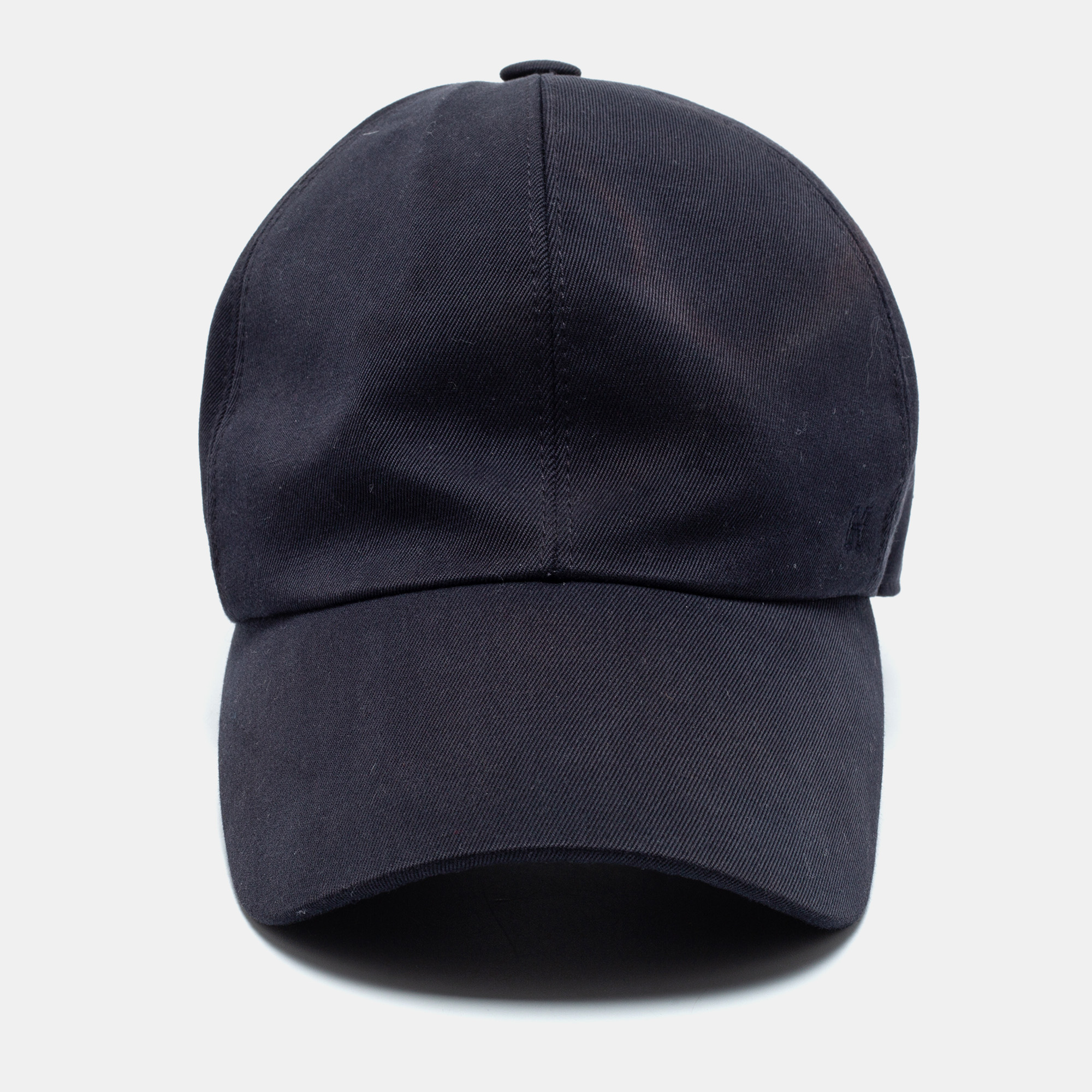 

Hermes Navy Blue Cotton Twill Riley H Droit Baseball Cap