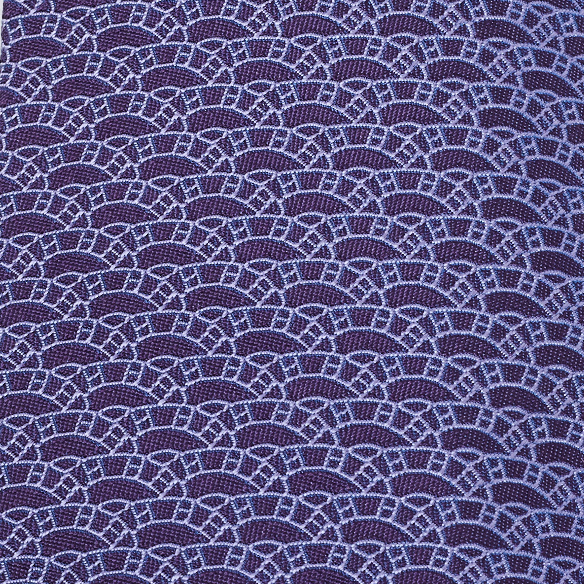 

Hermès Purple Jacquard Motif Silk Tie