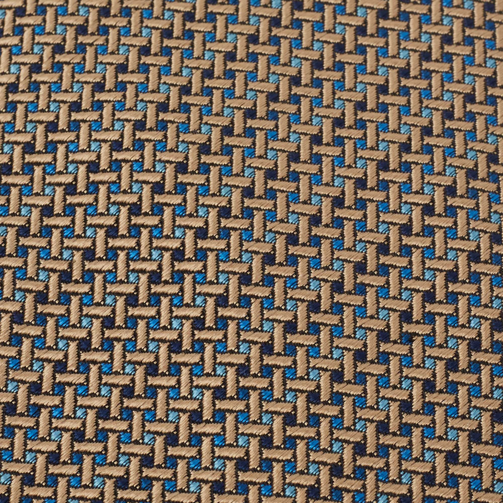 

Hermes Brown Patterned Silk Jacquard Tie