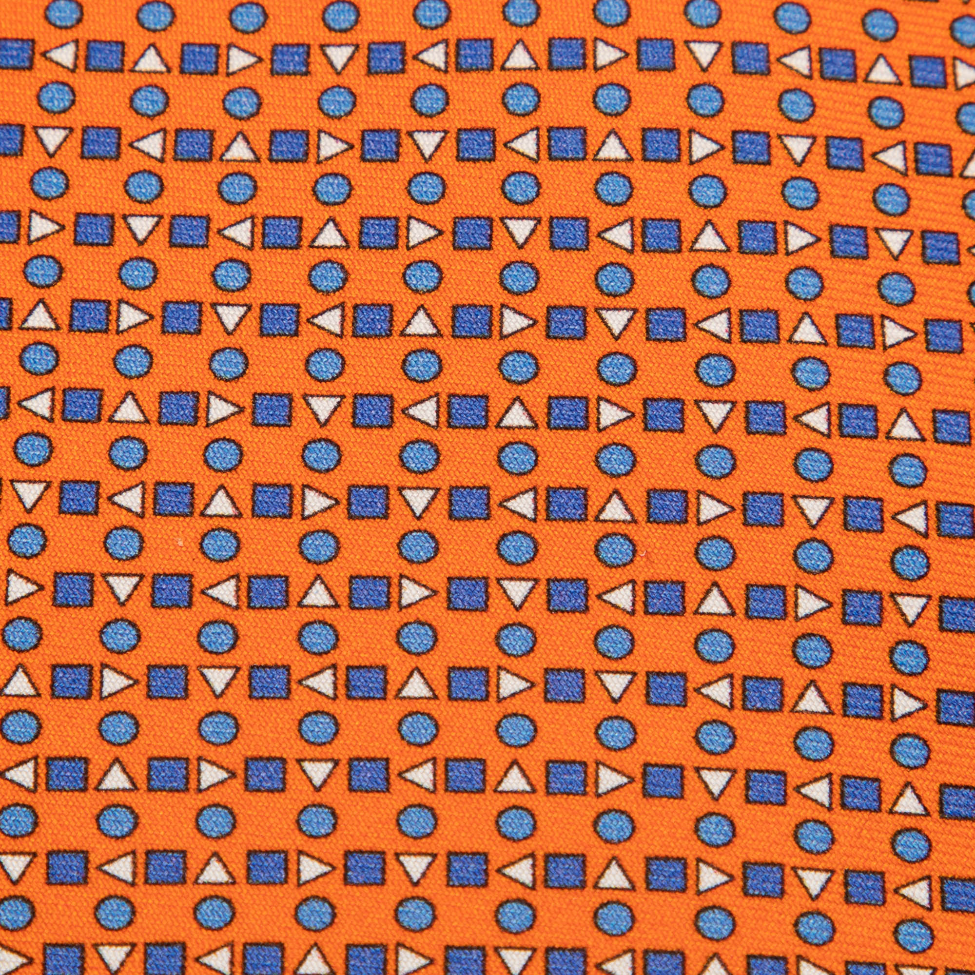 

Hermes Orange Geometric Printed Silk Tie