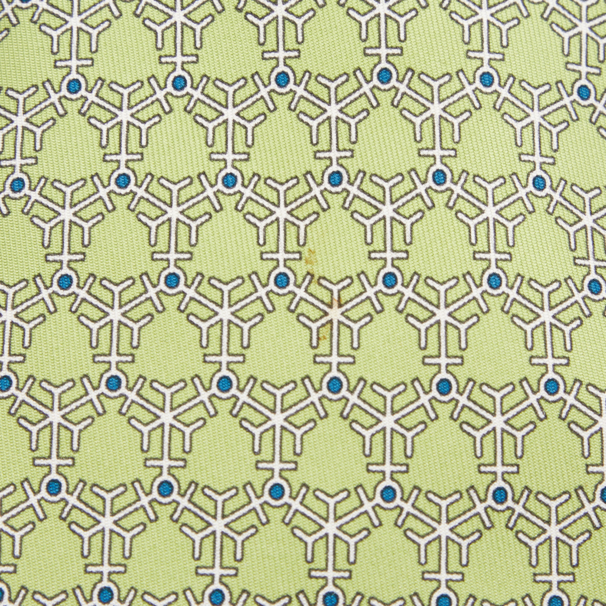 

Hermes Green Silk Flocons Print Silk Tie