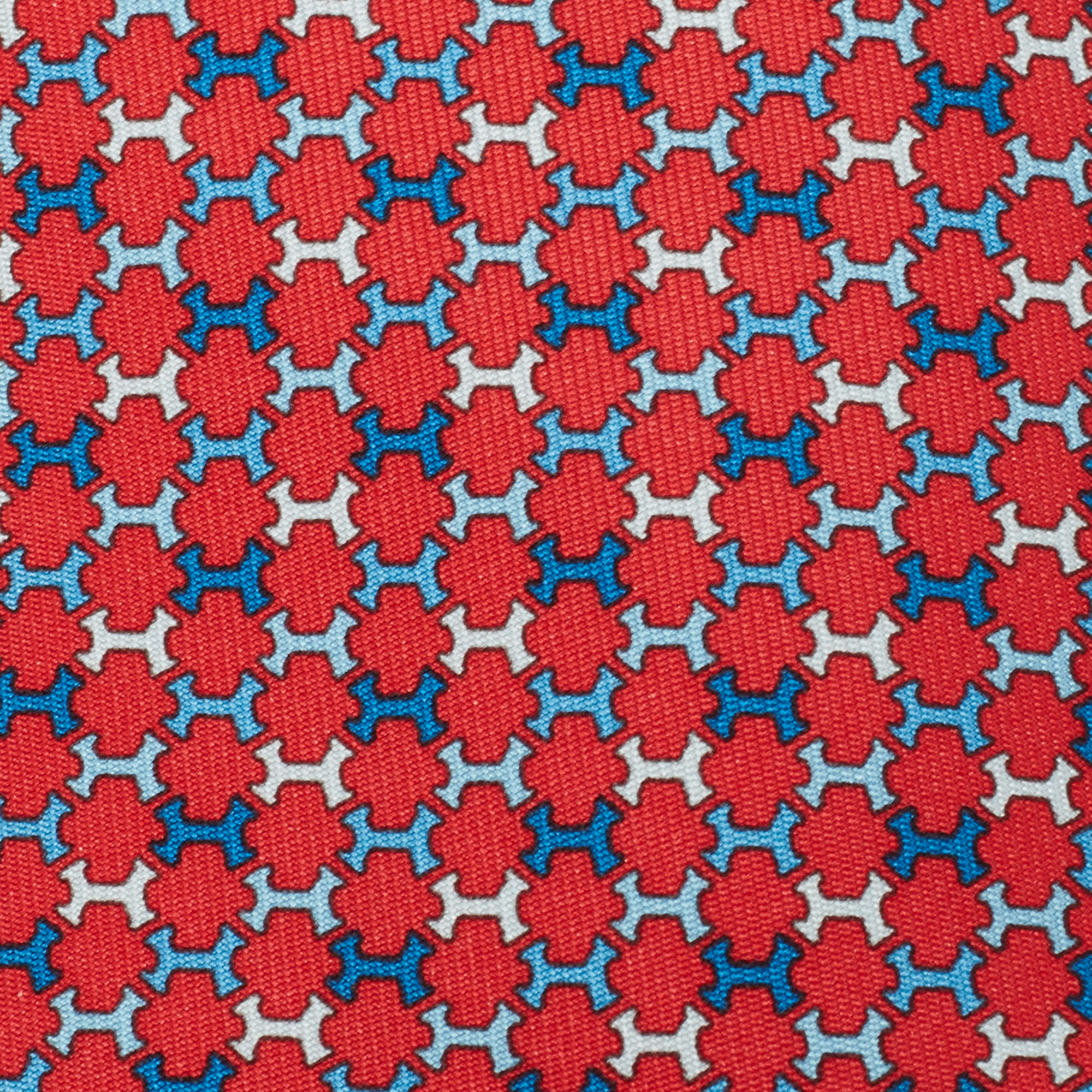 

Hermes Red 7 H Street Silk Tie