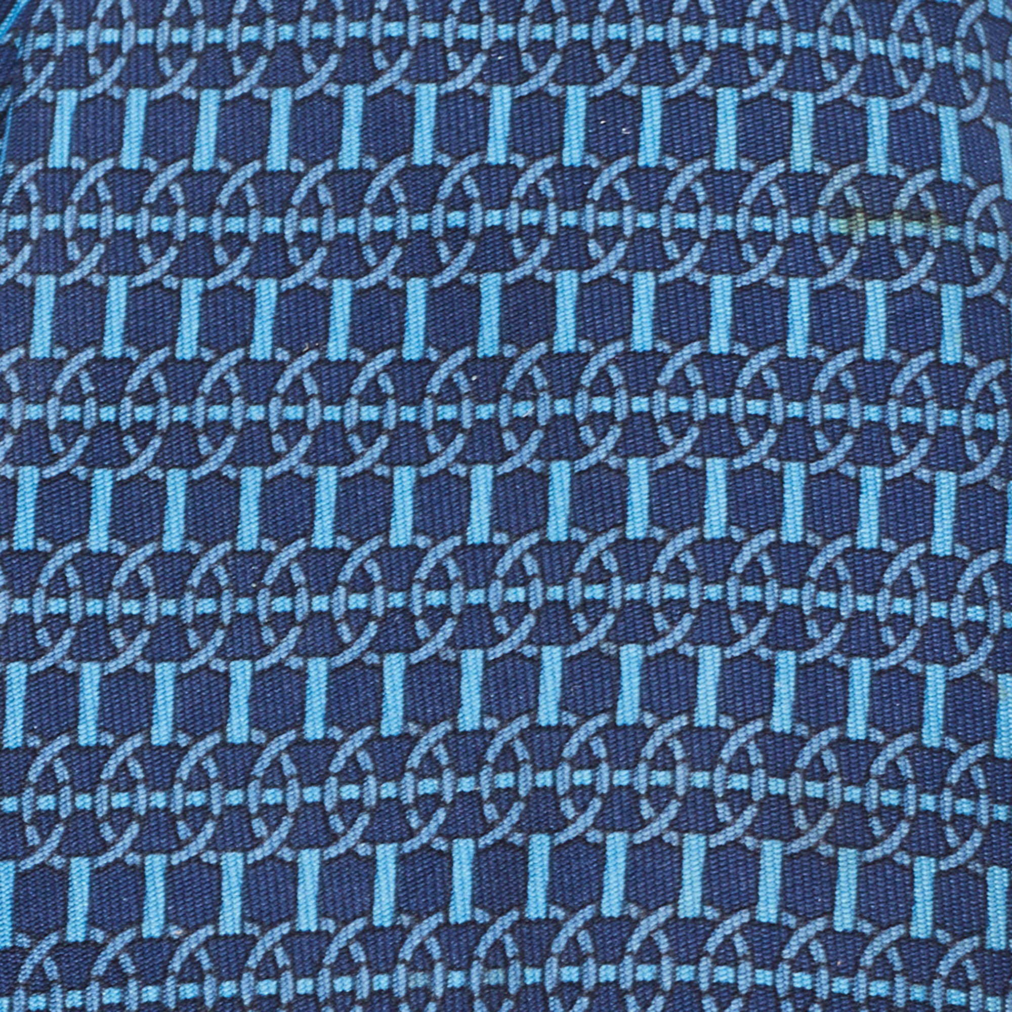 

Hermes Blue Geometric Print Silk Tie