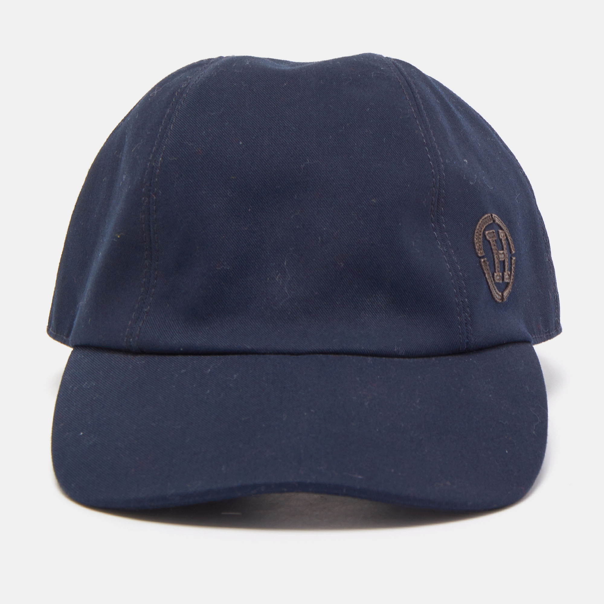 

Hermes Navy Blue Miles H Circle Cotton Baseball Cap