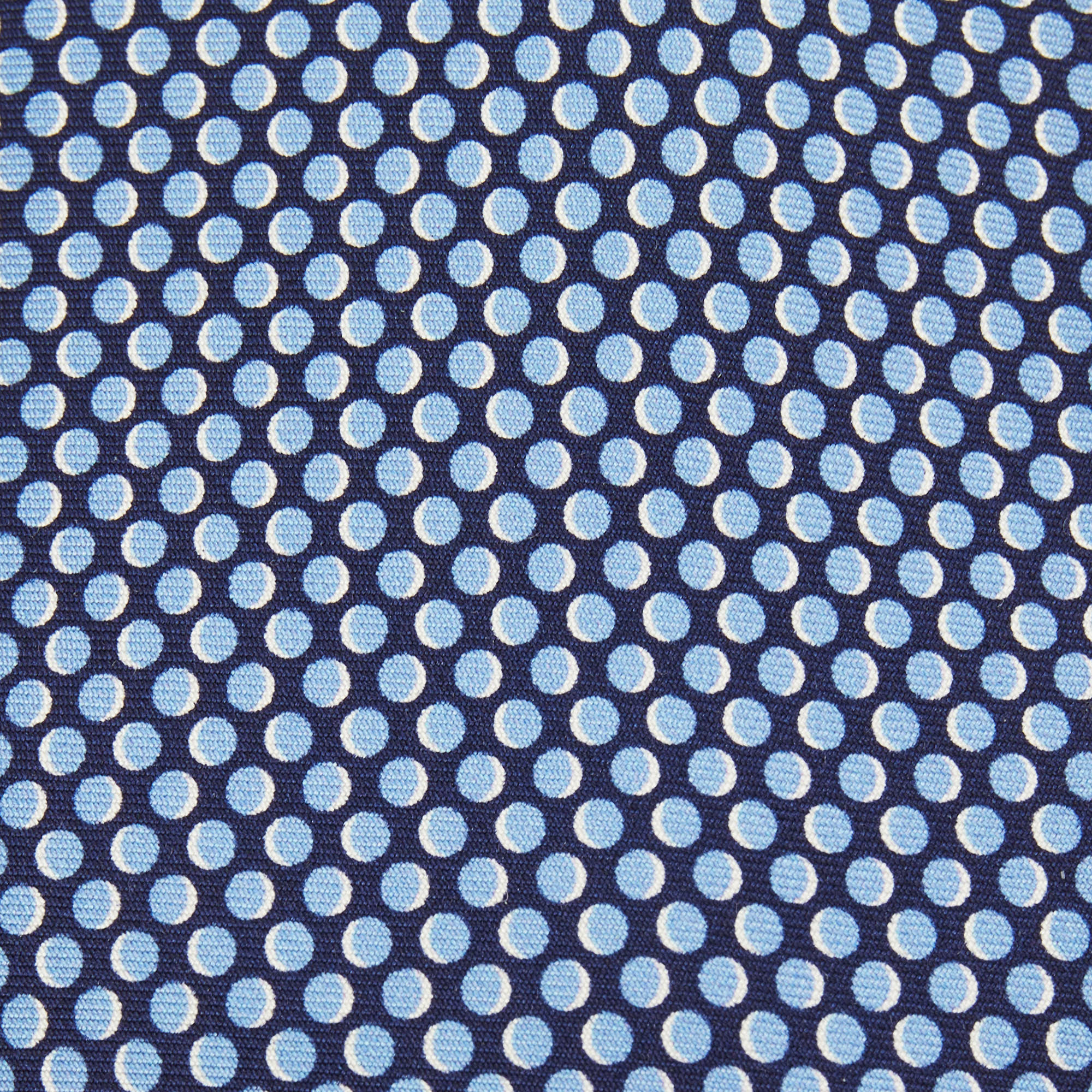 

Hermes Navy Blue Dot Printed Silk Tie