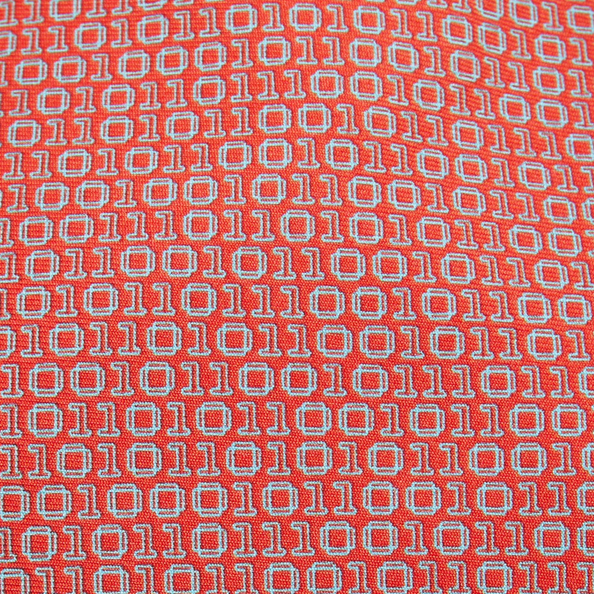 

Hermes Red Numerical Print Silk Tie