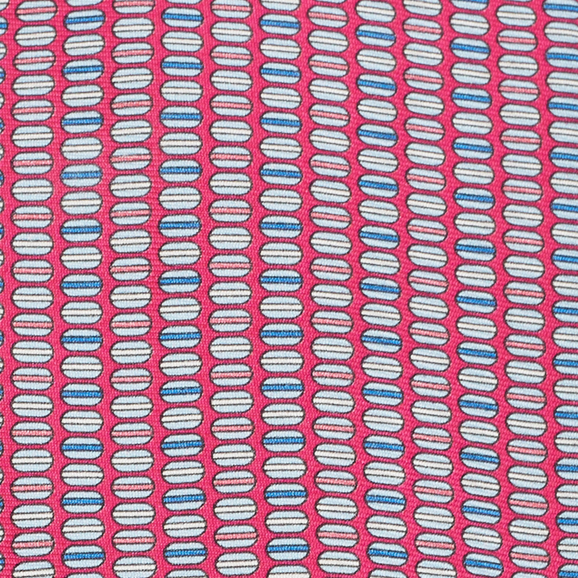 

Hermes Dark Pink Printed Silk Tie