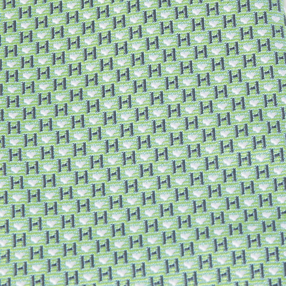 

Hermès Green H Love You Silk Jacquard Slim Tie