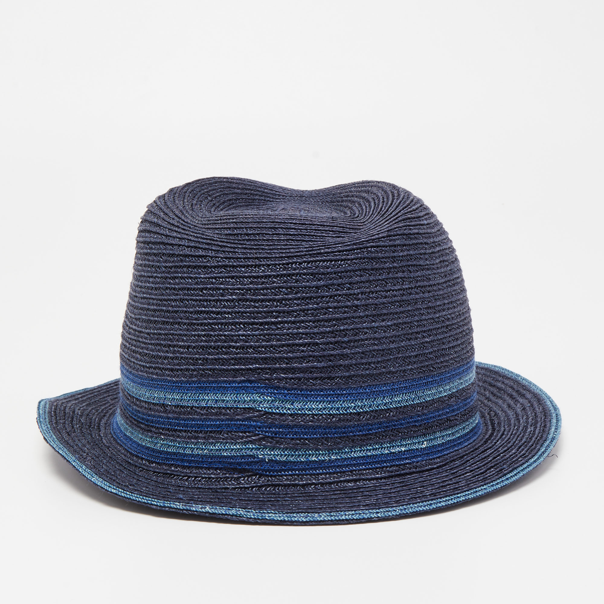 

Hermes Navy Blue Striped Detail Hemp Claudio Hat (60)