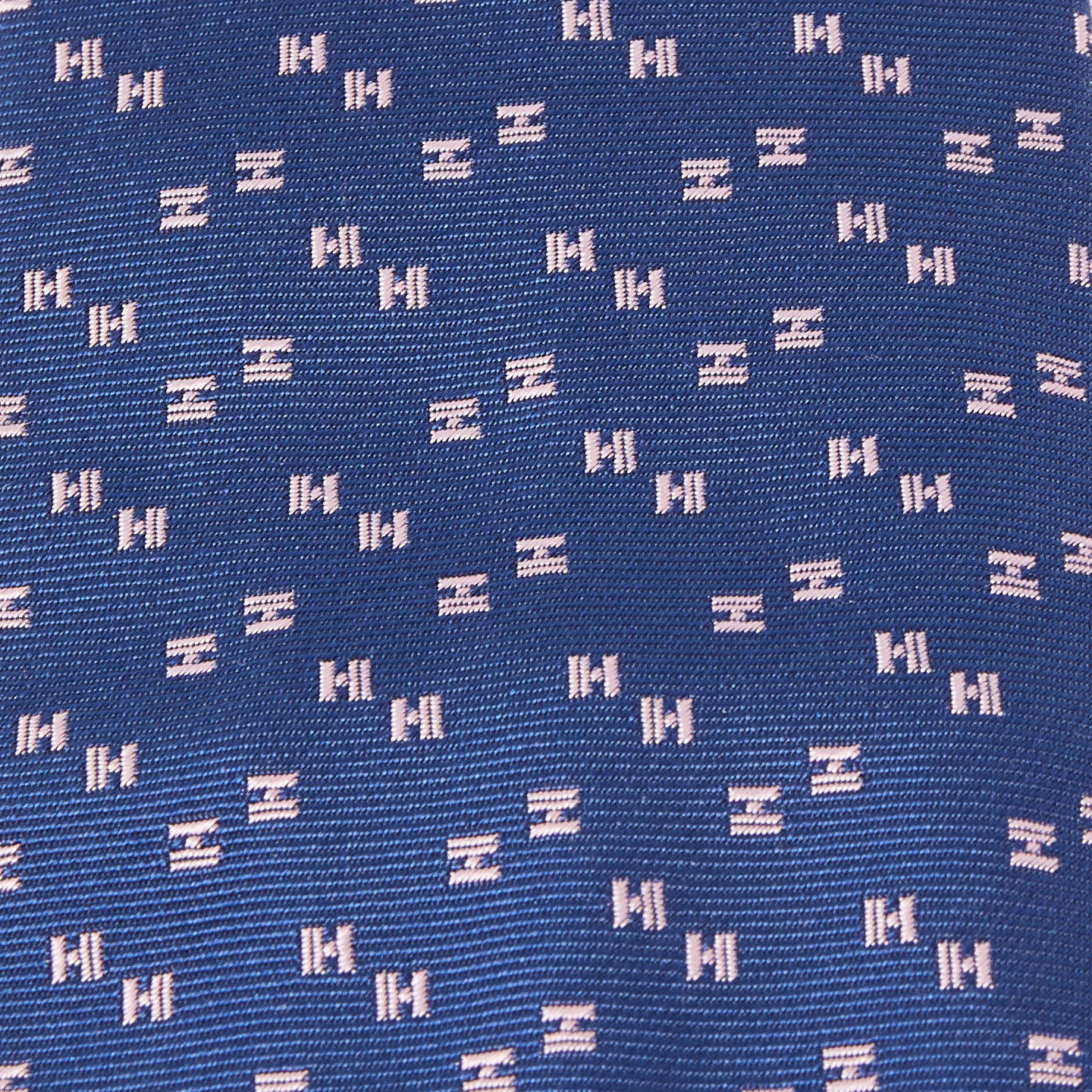 

Hermès Navy Blue H Patterned Silk Tie