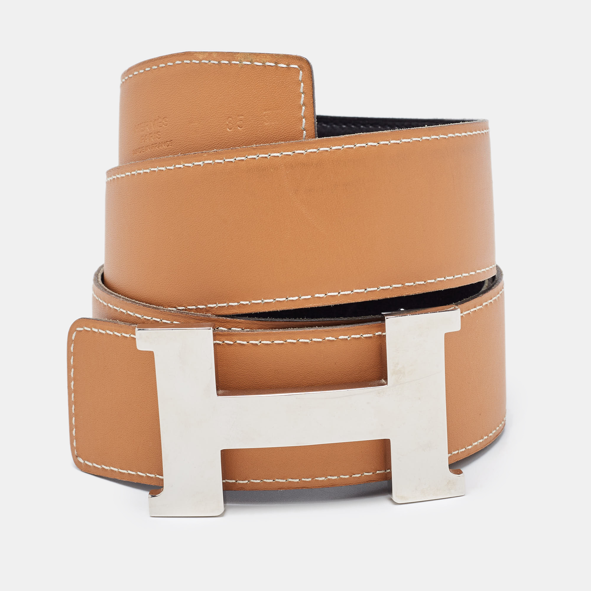 

Hermes Black Box Leather Constance Belt