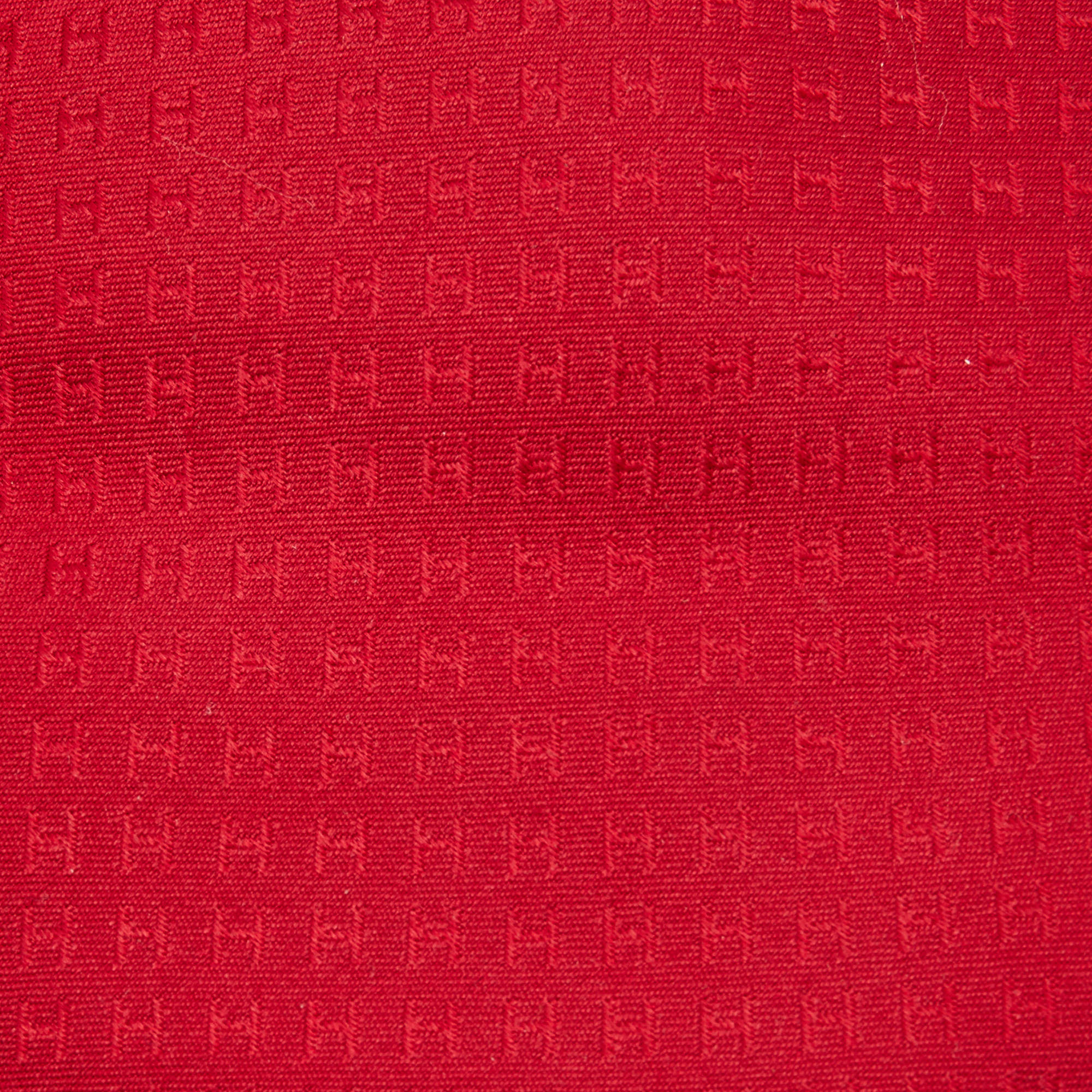 

Hermès Red Faconne H Silk Jacquard Tie