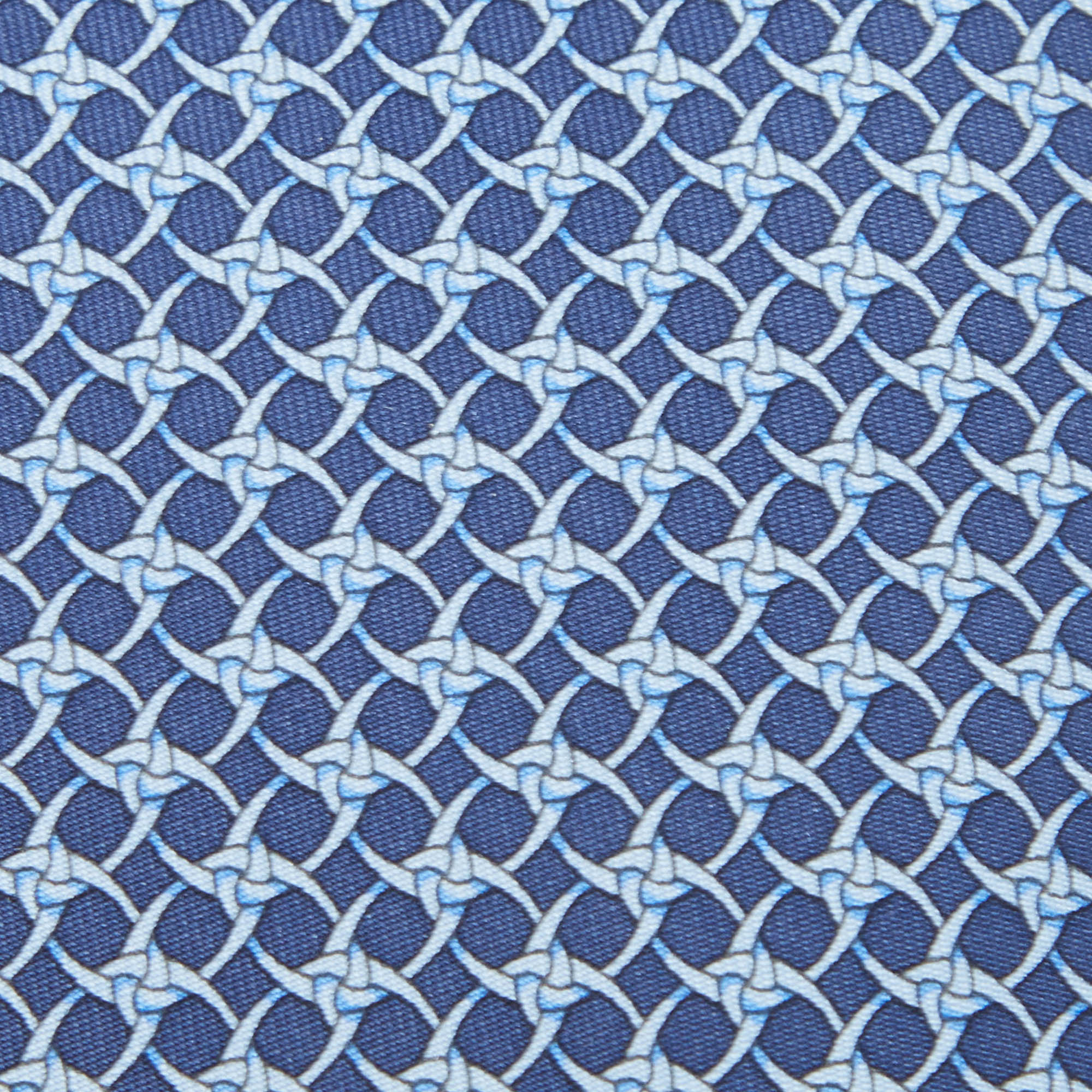 

Hermes Blue Printed Silk Tie