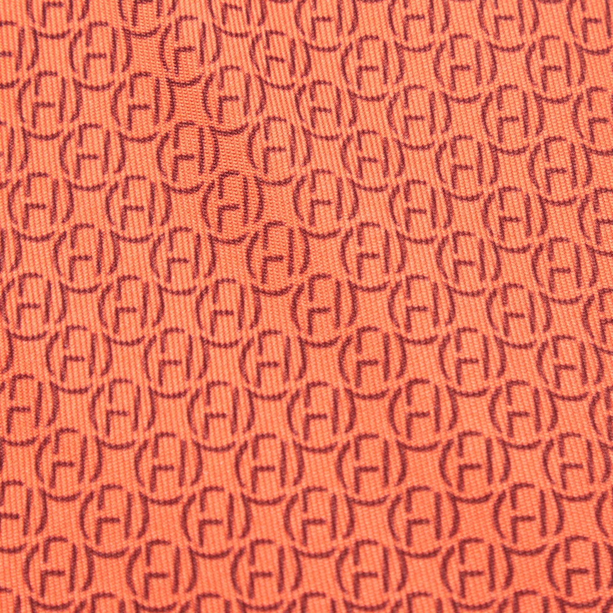 

Hermes Red H Print Silk Tie