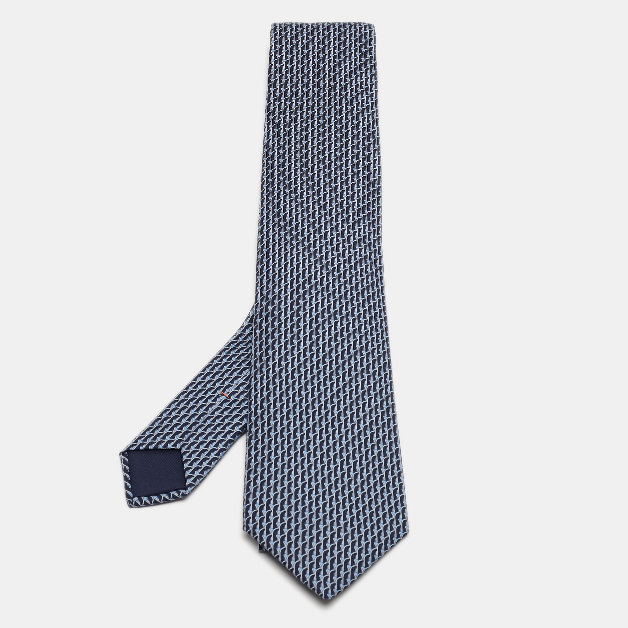 

Hermes Blue Skis Print Silk Tie