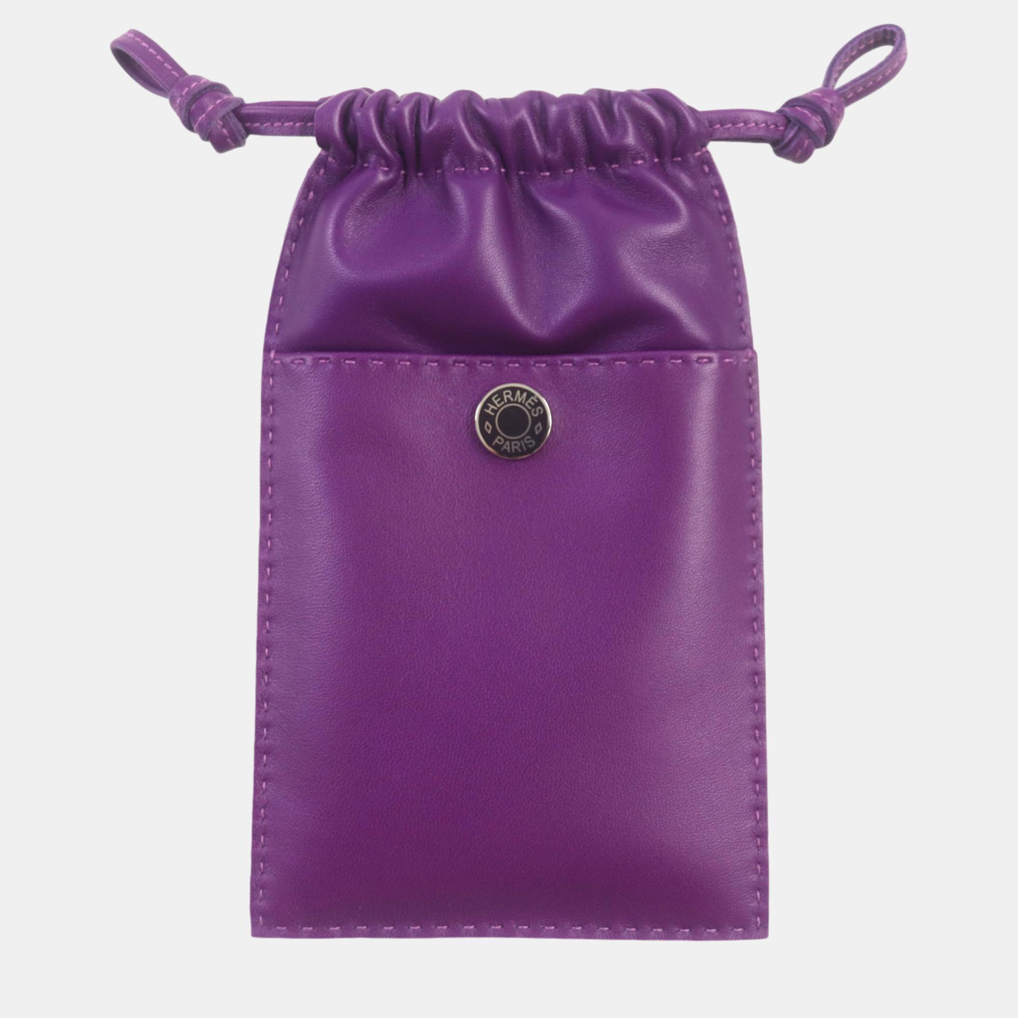 

Hermes Pilo Anjou Miro Vous Swift Leather Phone Case Purple Leather