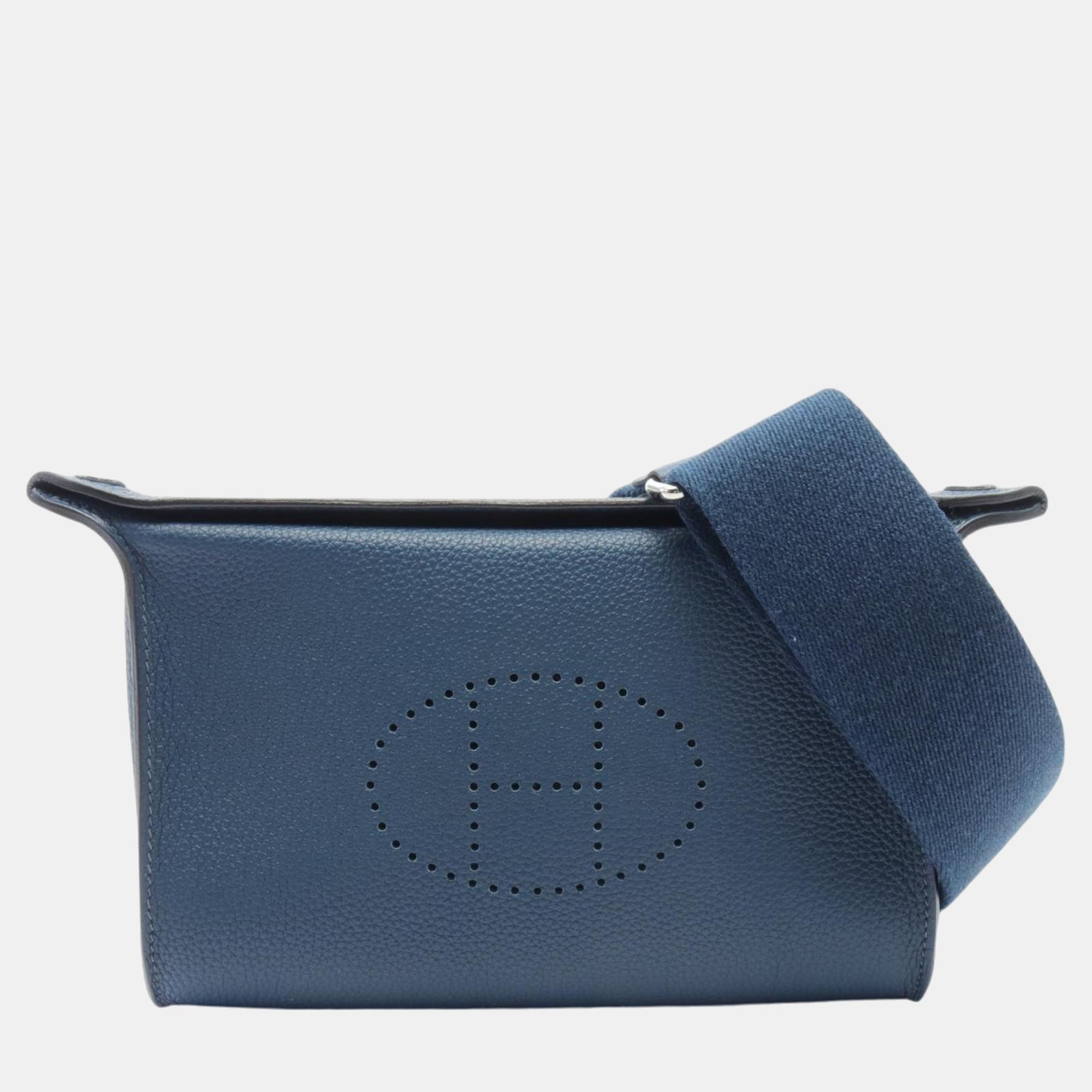 

Hermes Togo Shoulder Bag Navy Blue Leather