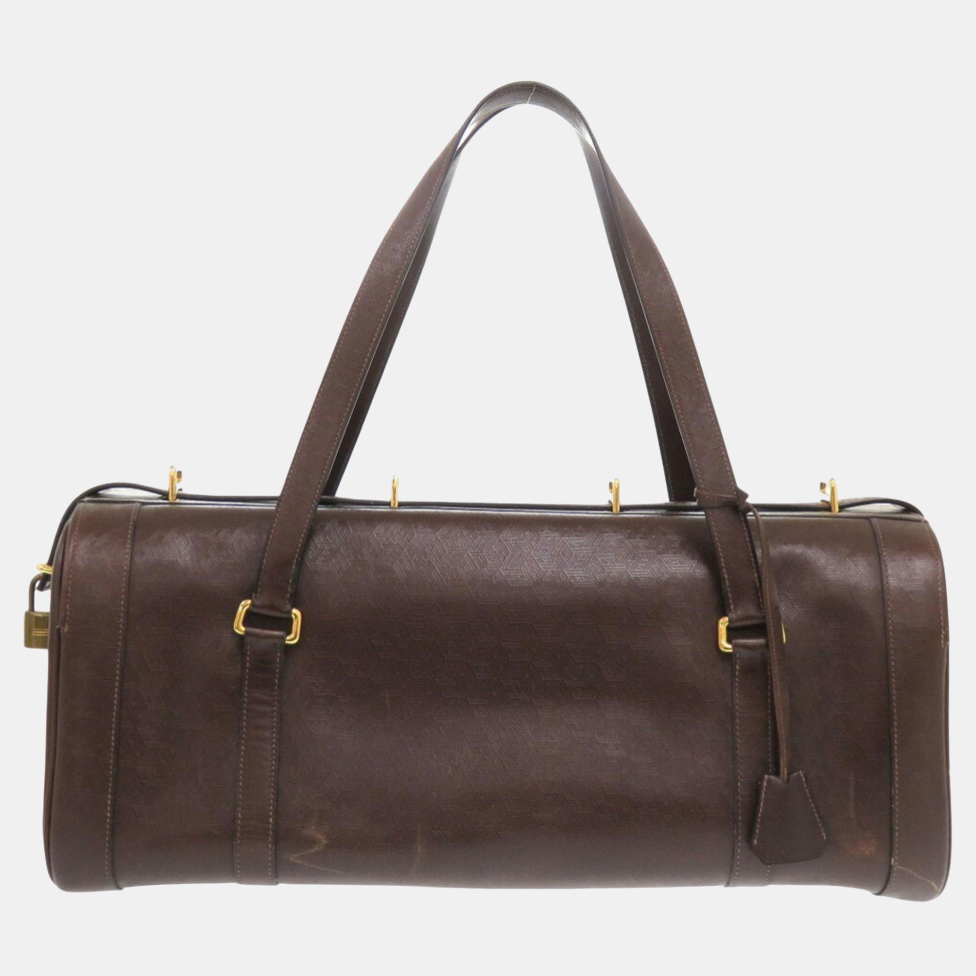 Pre-owned Hermes Leather Brown Boston Bag