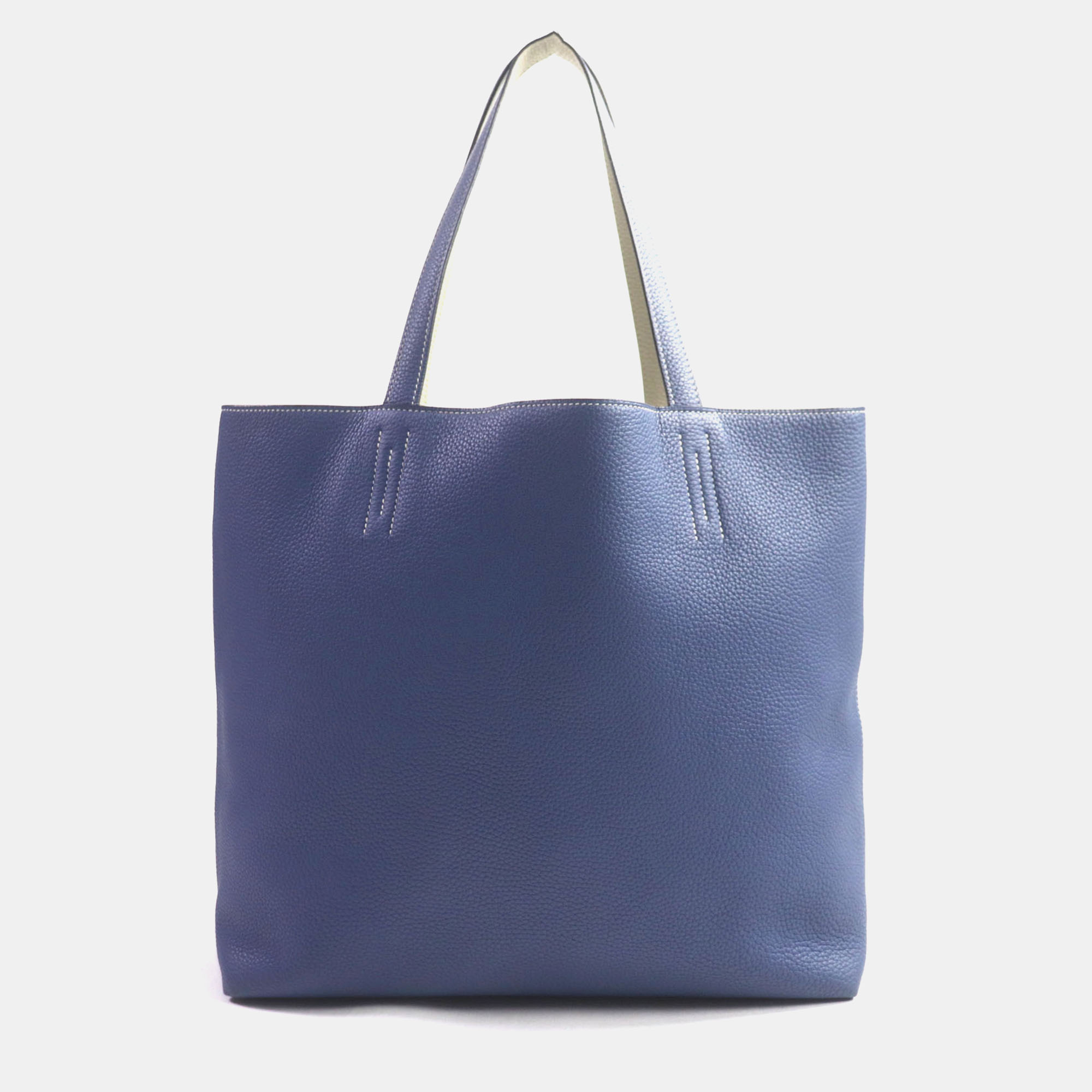 

Hermes Blue Leather Doble Sense 45 Leather Tote Bag