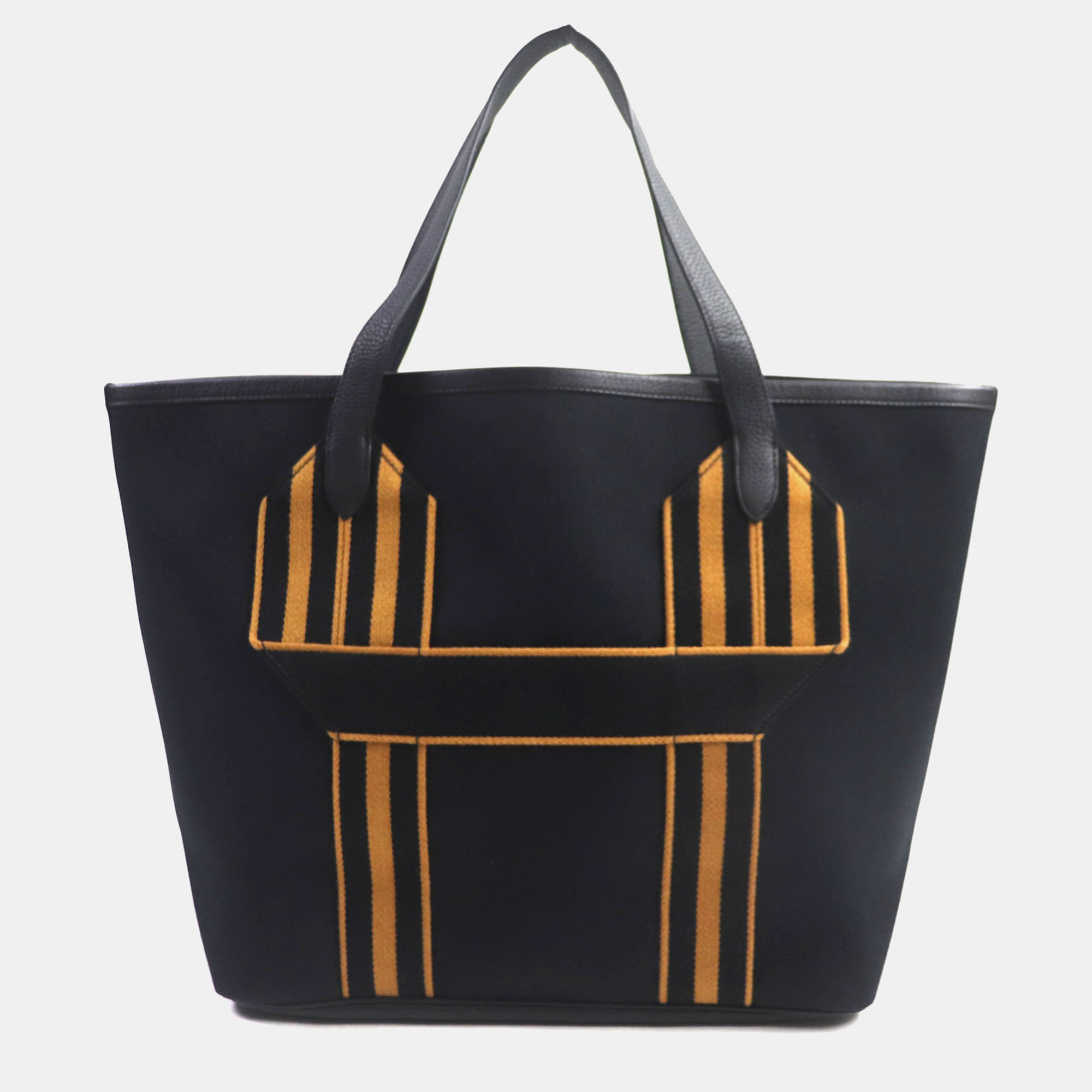 

Hermes Black Camel Clemence Tote Bag