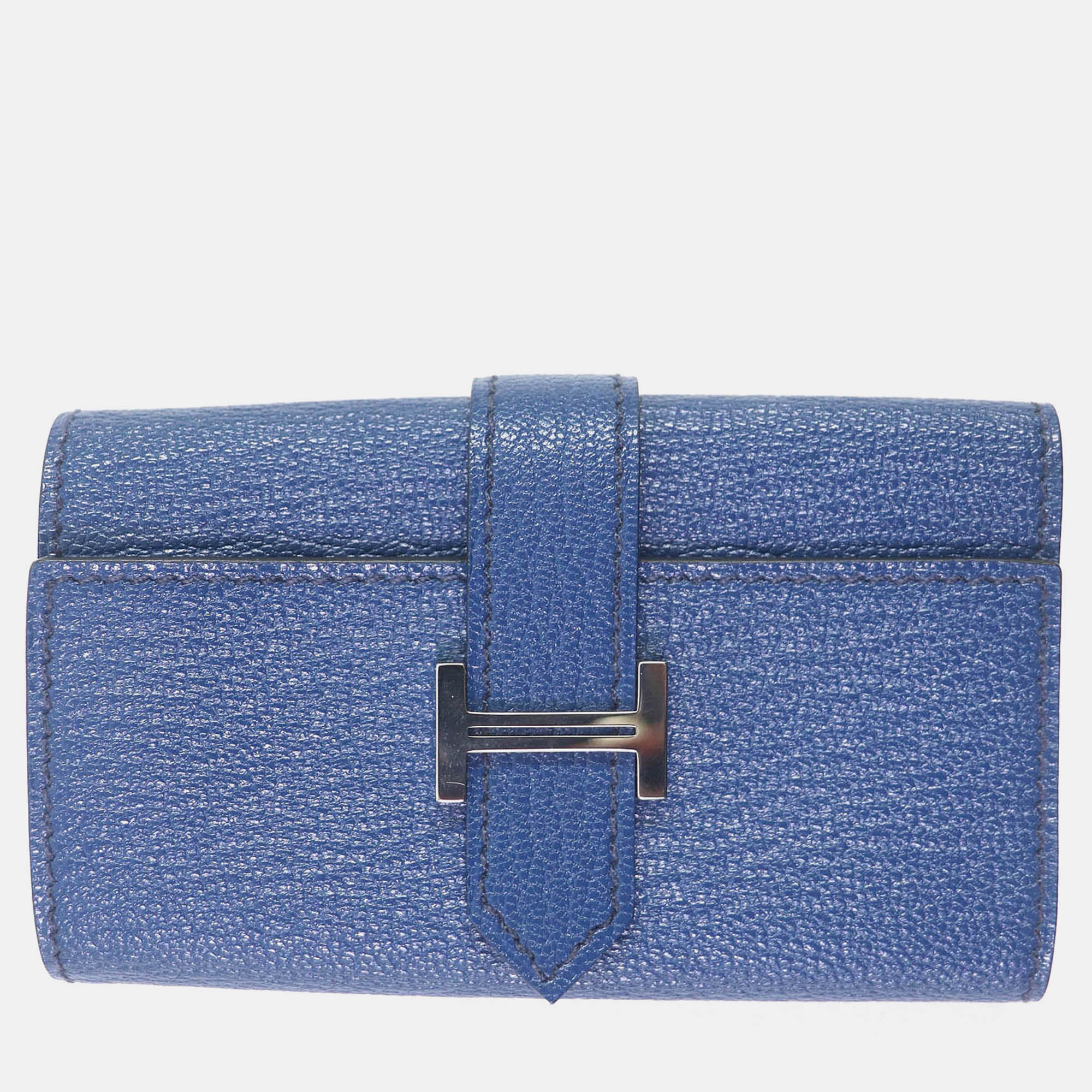 

Hermes Blue Leather Chevre Leather 4 Row Key Holder