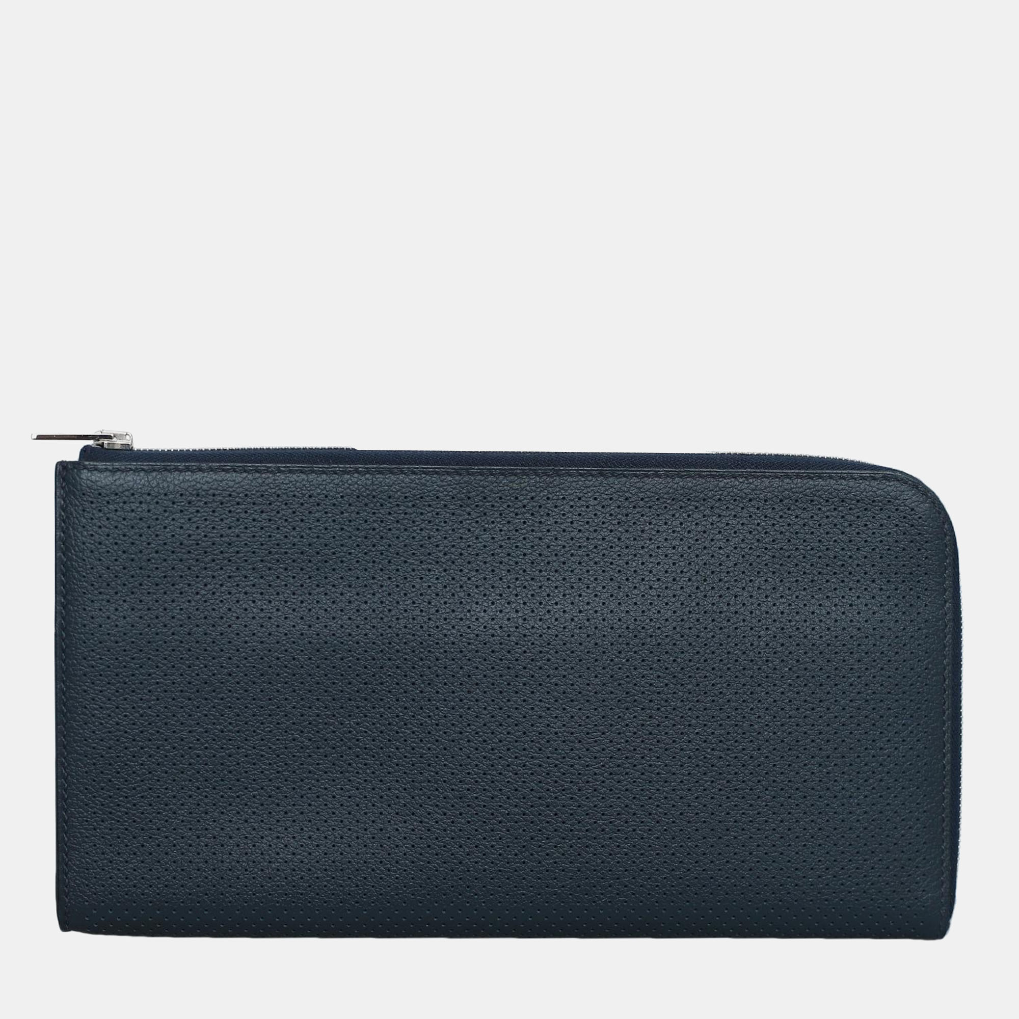 

Hermes Perforated Large Remix Voyage Wallet, Blue